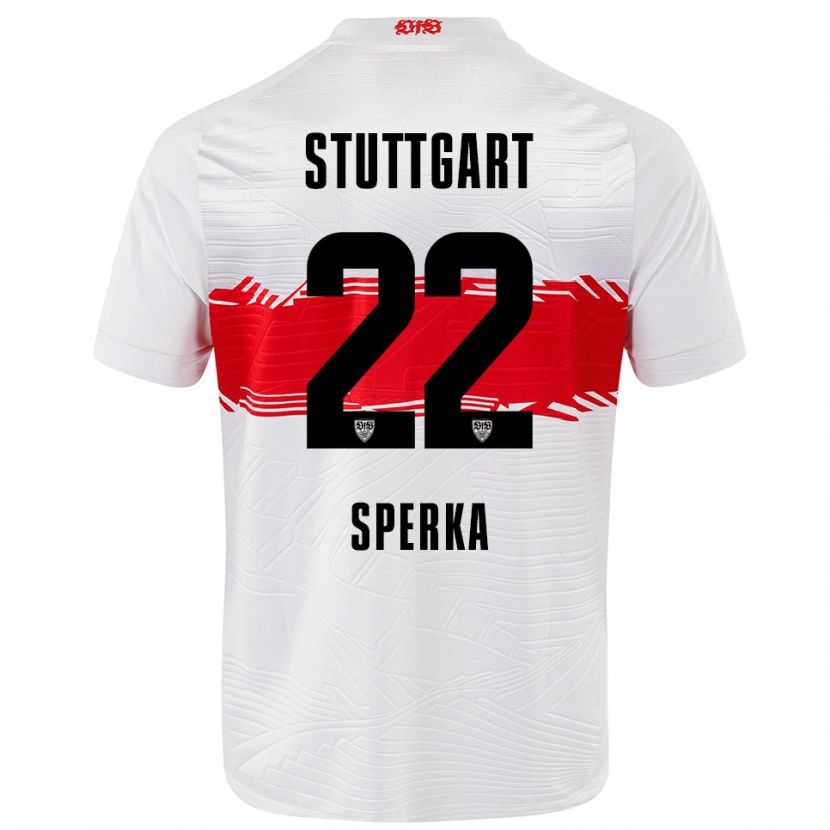 Danxen Kinderen Bastian Sperka #22 Wit Rood Thuisshirt Thuistenue 2025/26 T-Shirt