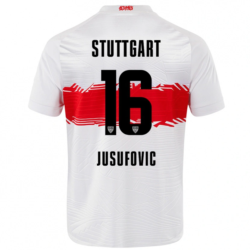 Danxen Kinderen Farah Jusufović #16 Wit Rood Thuisshirt Thuistenue 2025/26 T-Shirt