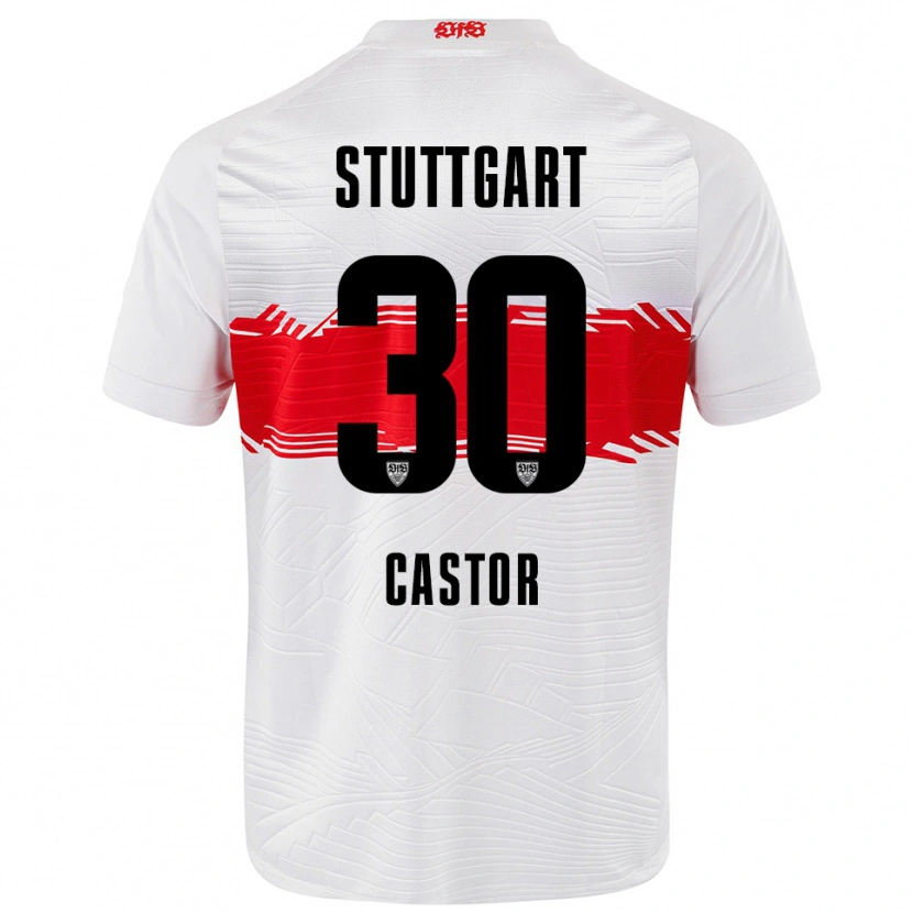 Danxen Kinderen Joy Castor #30 Wit Rood Thuisshirt Thuistenue 2025/26 T-Shirt