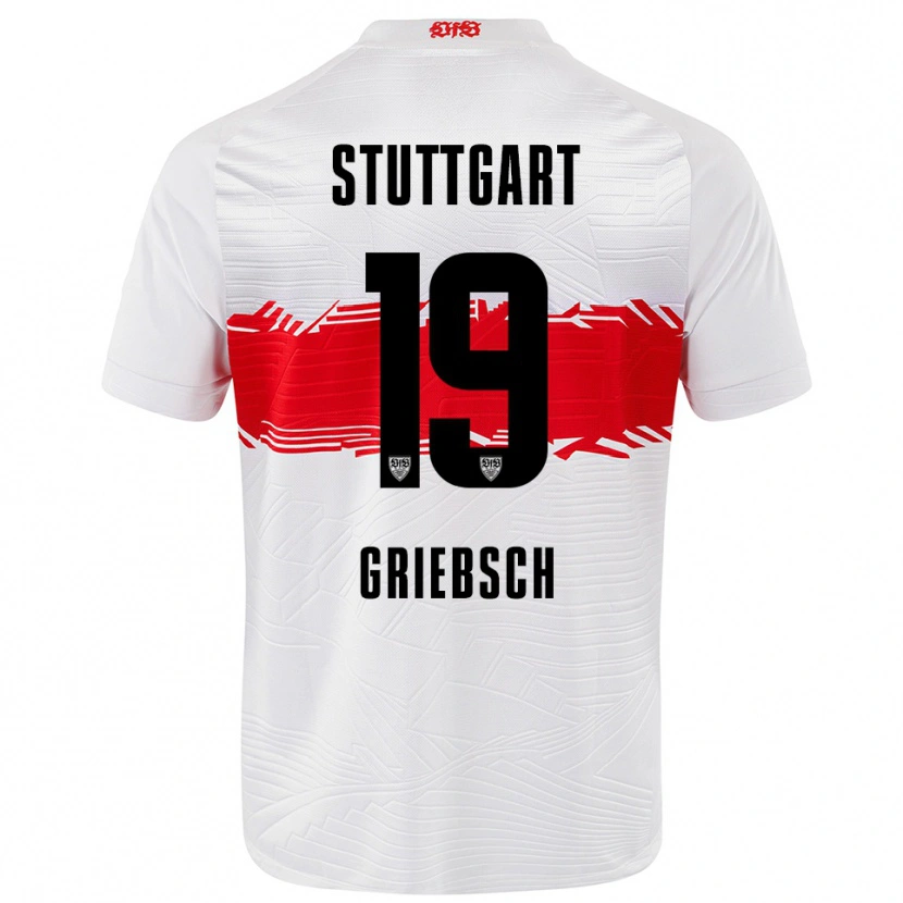 Danxen Kinderen Lukas Griebsch #19 Wit Rood Thuisshirt Thuistenue 2025/26 T-Shirt