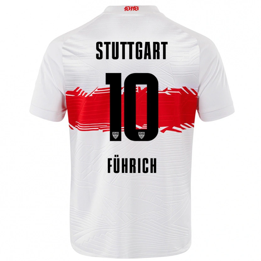 Danxen Kinderen Chris Führich #10 Wit Rood Thuisshirt Thuistenue 2025/26 T-Shirt