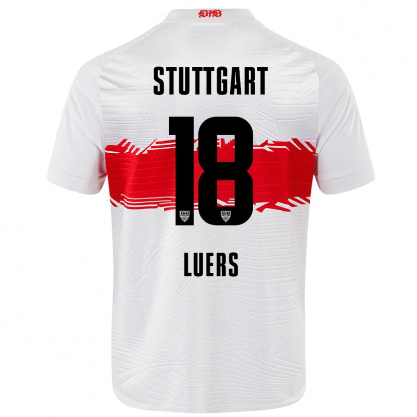 Danxen Kinderen Julian Lüers #18 Wit Rood Thuisshirt Thuistenue 2025/26 T-Shirt