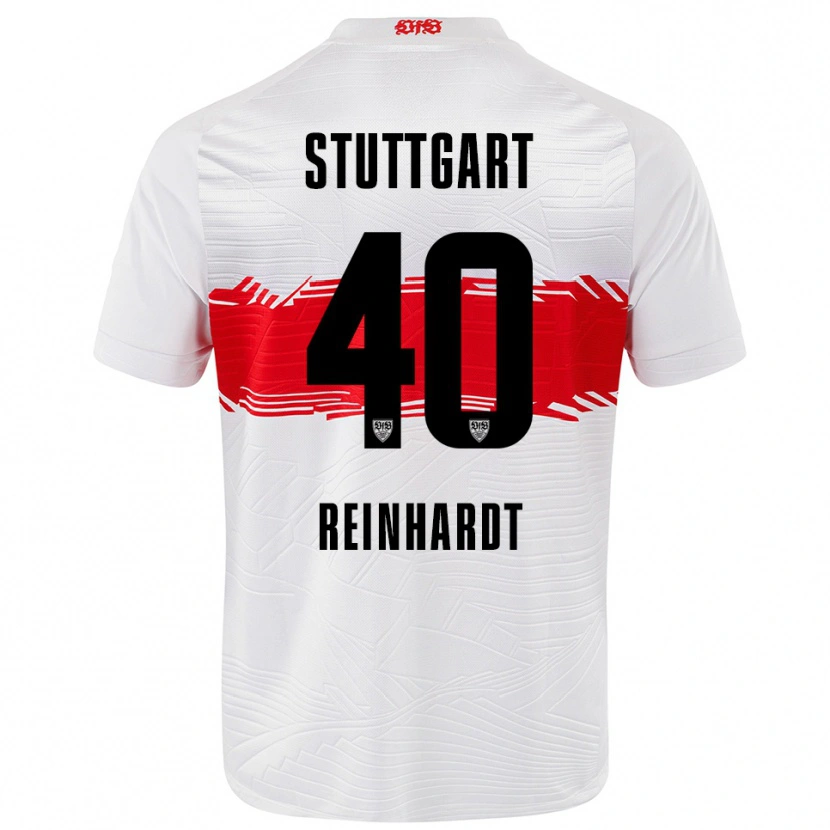 Danxen Kinderen Peter Reinhardt #40 Wit Rood Thuisshirt Thuistenue 2025/26 T-Shirt