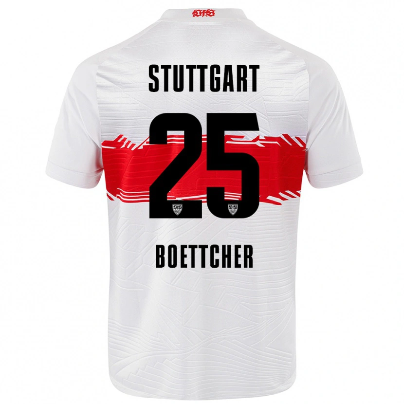 Danxen Kinderen Eve Boettcher #25 Wit Rood Thuisshirt Thuistenue 2025/26 T-Shirt