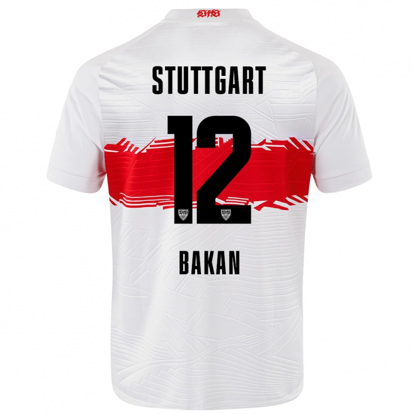 Danxen Kinderen Eren Bakan #12 Wit Rood Thuisshirt Thuistenue 2025/26 T-Shirt