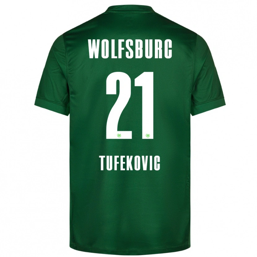 Danxen Kinderen Martina Tufekovic #21 Groen Wit Thuisshirt Thuistenue 2025/26 T-Shirt