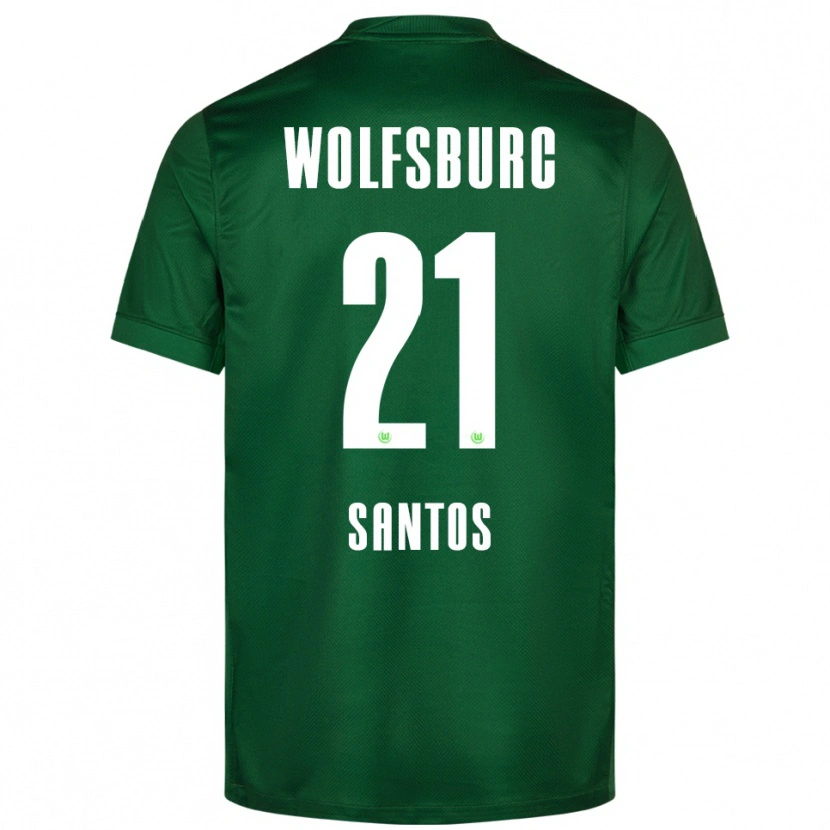 Danxen Kinderen Leonardo Santos #21 Groen Wit Thuisshirt Thuistenue 2025/26 T-Shirt