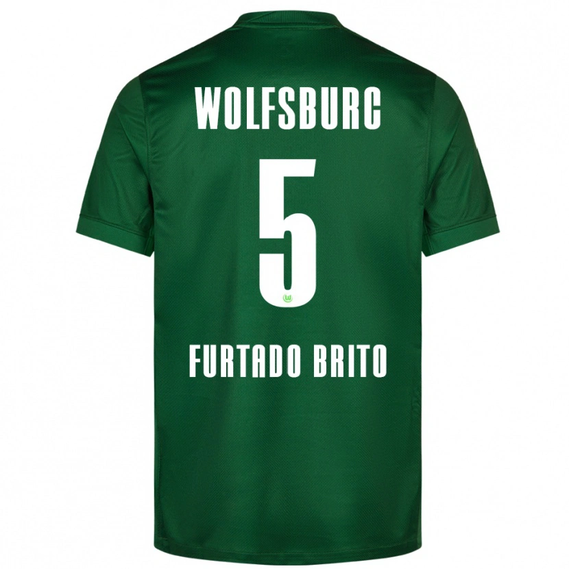 Danxen Kinderen Dinaylo Furtado Brito #5 Groen Wit Thuisshirt Thuistenue 2025/26 T-Shirt
