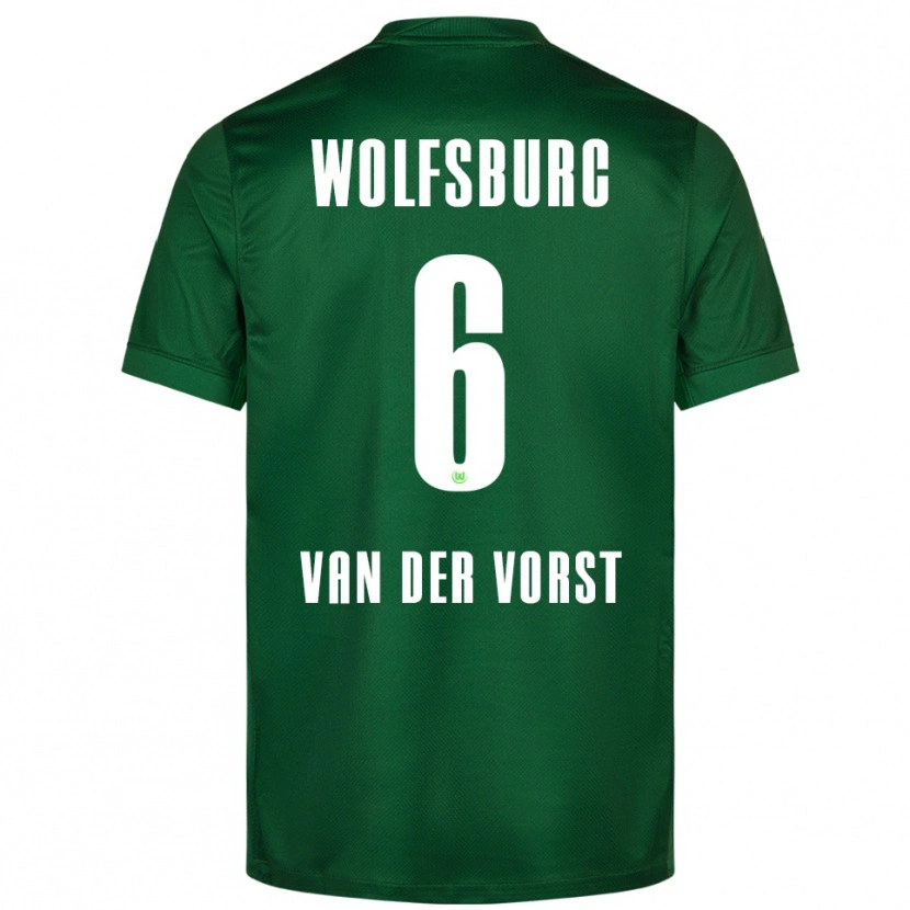 Danxen Kinderen Fynn Van Der Vorst #6 Groen Wit Thuisshirt Thuistenue 2025/26 T-Shirt