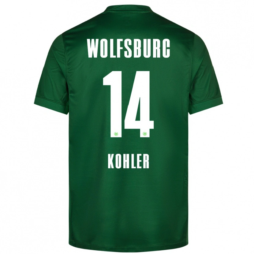 Danxen Kinderen Leonard Köhler #14 Groen Wit Thuisshirt Thuistenue 2025/26 T-Shirt