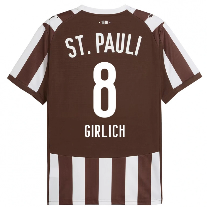 Danxen Kinderen Max Girlich #8 Koffie Wit Thuisshirt Thuistenue 2025/26 T-Shirt
