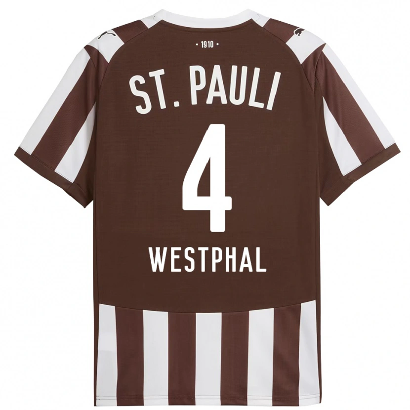 Danxen Kinderen Jannik Westphal #4 Koffie Wit Thuisshirt Thuistenue 2025/26 T-Shirt