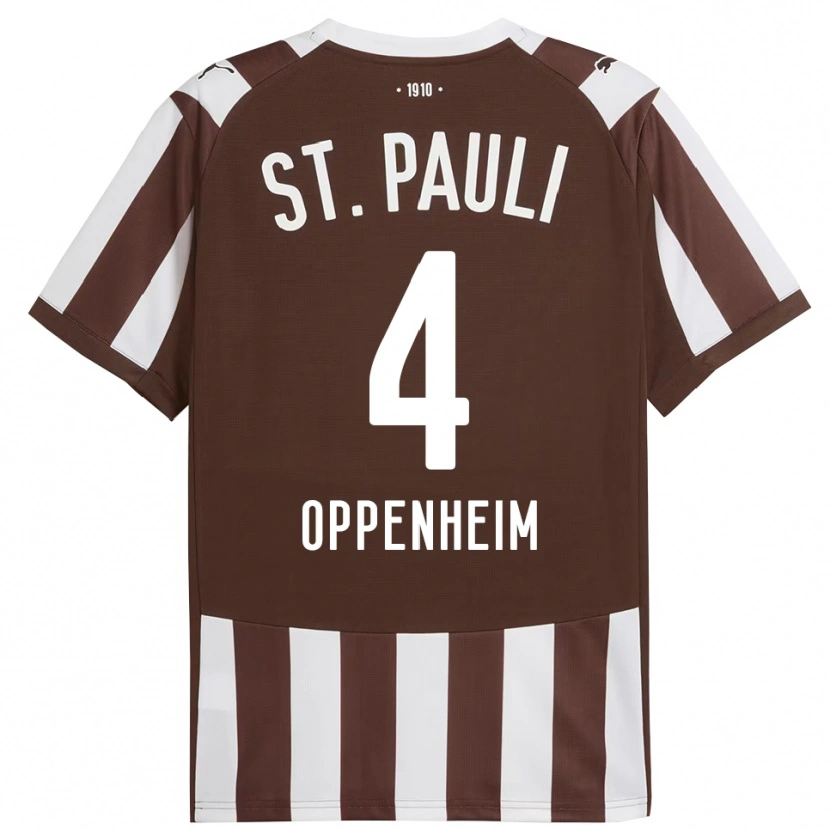 Danxen Kinderen Merle Oppenheim #4 Koffie Wit Thuisshirt Thuistenue 2025/26 T-Shirt