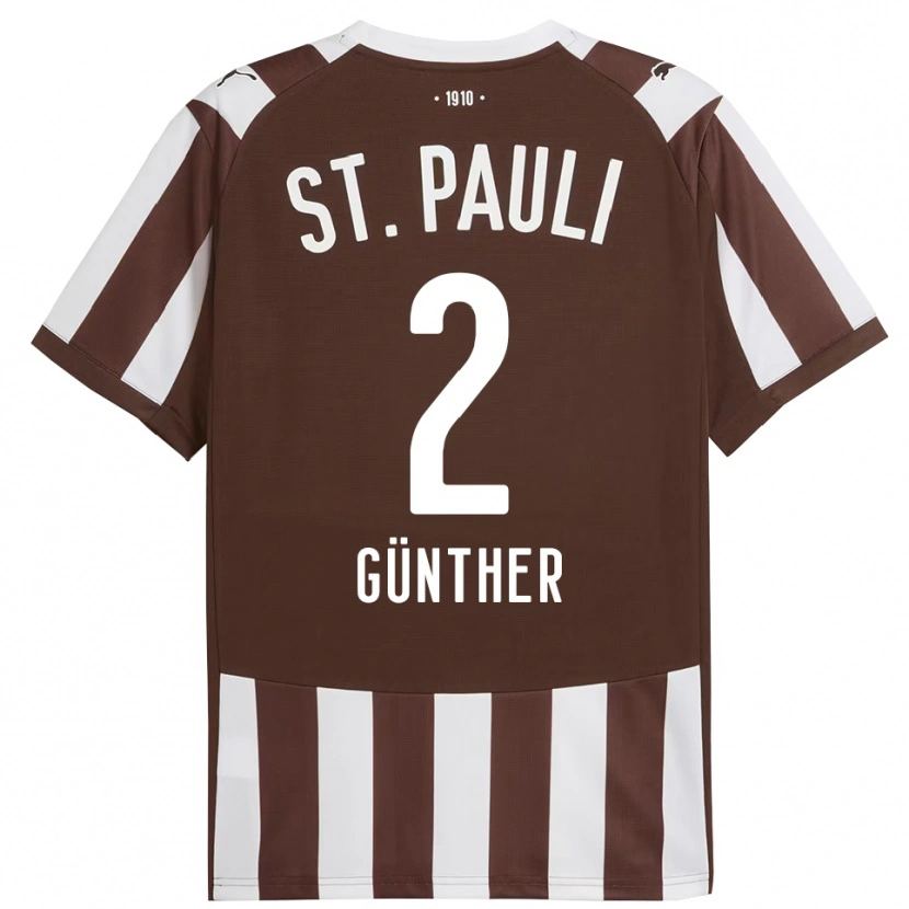 Danxen Kinderen Luca Günther #2 Koffie Wit Thuisshirt Thuistenue 2025/26 T-Shirt