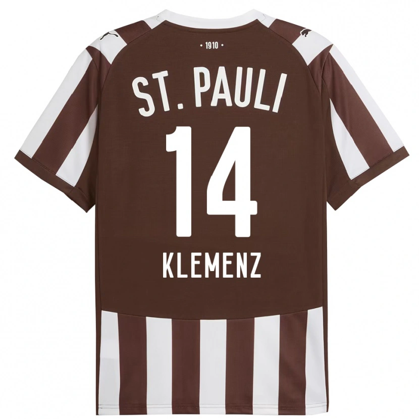 Danxen Kinderen Julian Klemenz #14 Koffie Wit Thuisshirt Thuistenue 2025/26 T-Shirt