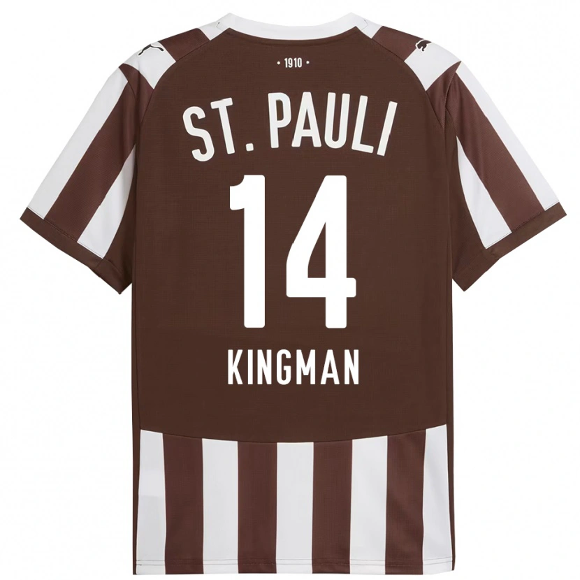 Danxen Kinderen Annie Kingman #14 Koffie Wit Thuisshirt Thuistenue 2025/26 T-Shirt