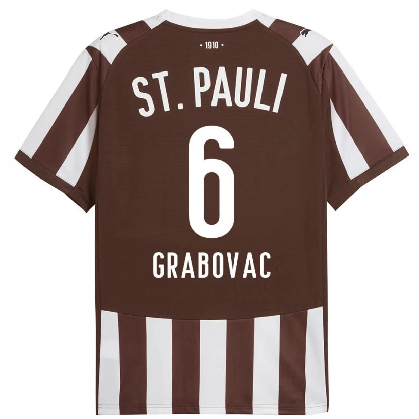 Danxen Kinderen Danijel Grabovac #6 Koffie Wit Thuisshirt Thuistenue 2025/26 T-Shirt