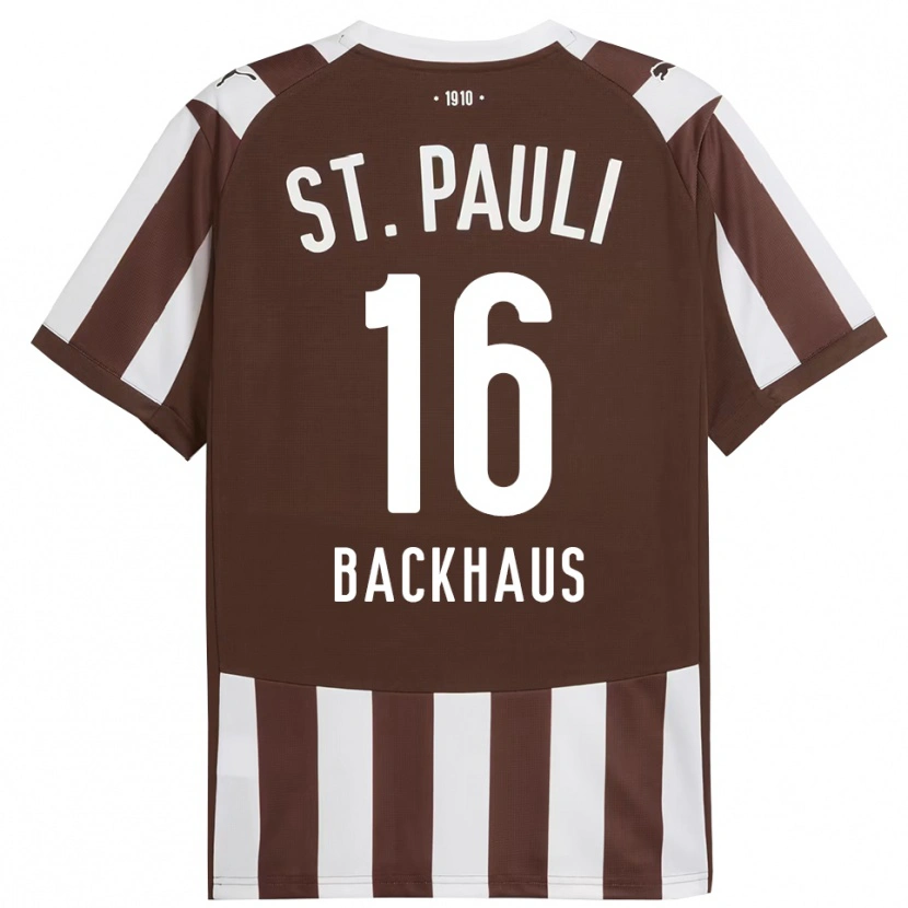 Danxen Kinderen Ols Backhaus #16 Koffie Wit Thuisshirt Thuistenue 2025/26 T-Shirt
