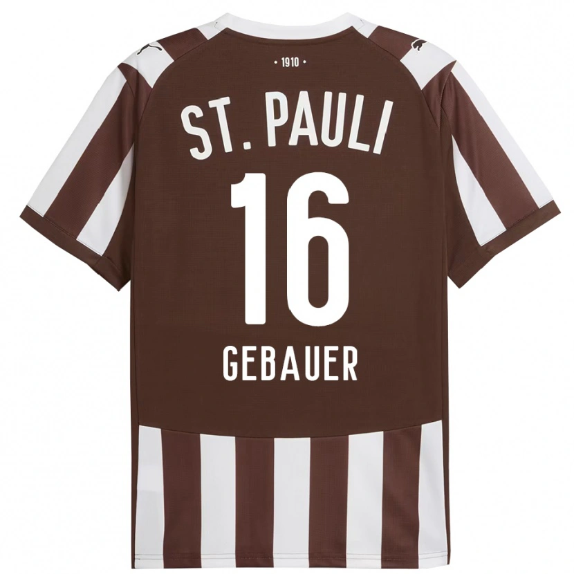 Danxen Kinderen Florian Gebauer #16 Koffie Wit Thuisshirt Thuistenue 2025/26 T-Shirt