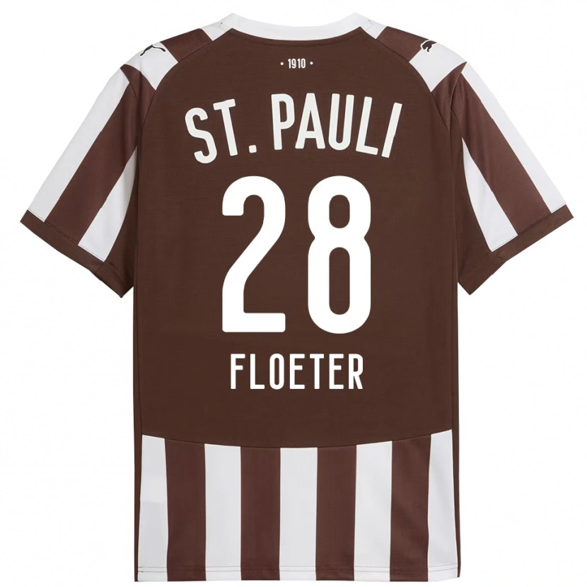 Danxen Kinderen Joline Floeter #28 Koffie Wit Thuisshirt Thuistenue 2025/26 T-Shirt