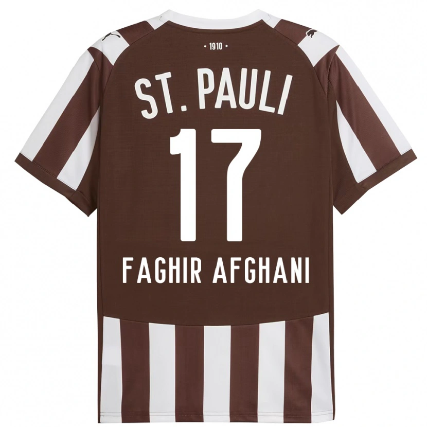 Danxen Kinderen Younan Faghir Afghani #17 Koffie Wit Thuisshirt Thuistenue 2025/26 T-Shirt