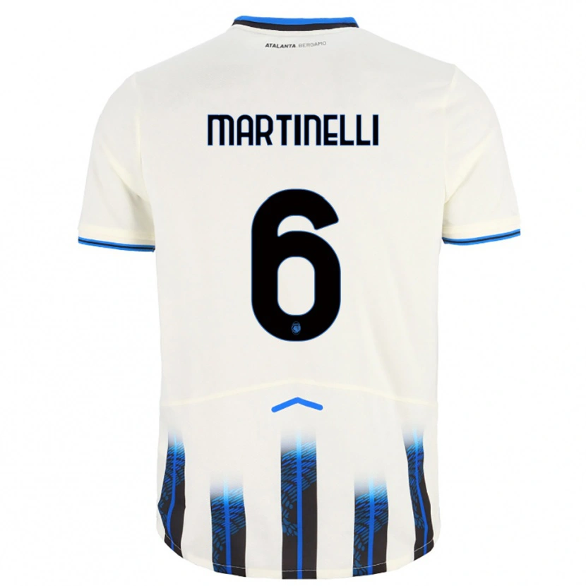 Danxen Kinderen Gabriel Martinelli #6 Wit Blauw Uitshirt Uittenue 2025/26 T-Shirt