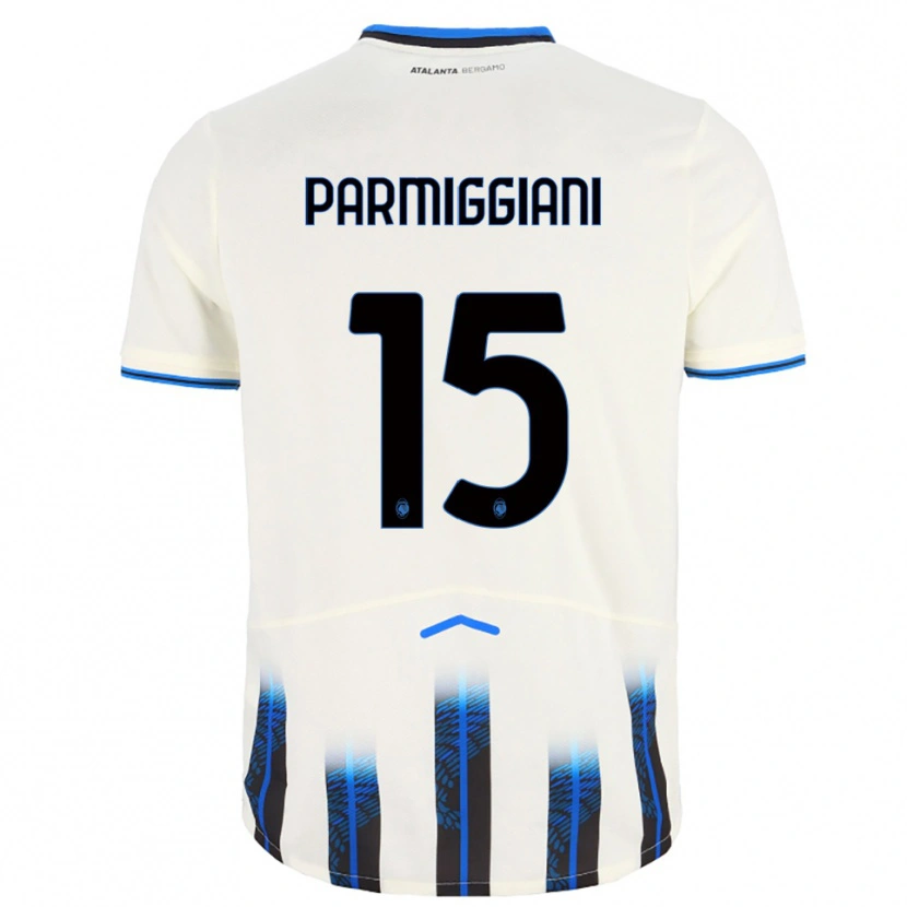 Danxen Kinderen Pietro Parmiggiani #15 Wit Blauw Uitshirt Uittenue 2025/26 T-Shirt