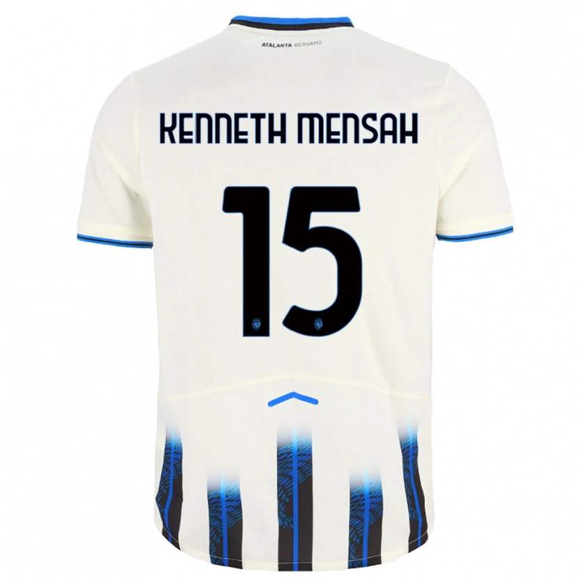Danxen Kinderen Anthony Mensah #15 Wit Blauw Uitshirt Uittenue 2025/26 T-Shirt