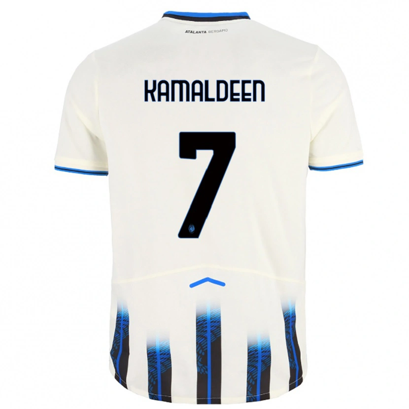 Danxen Kinderen Kamaldeen Sulemana #7 Wit Blauw Uitshirt Uittenue 2025/26 T-Shirt