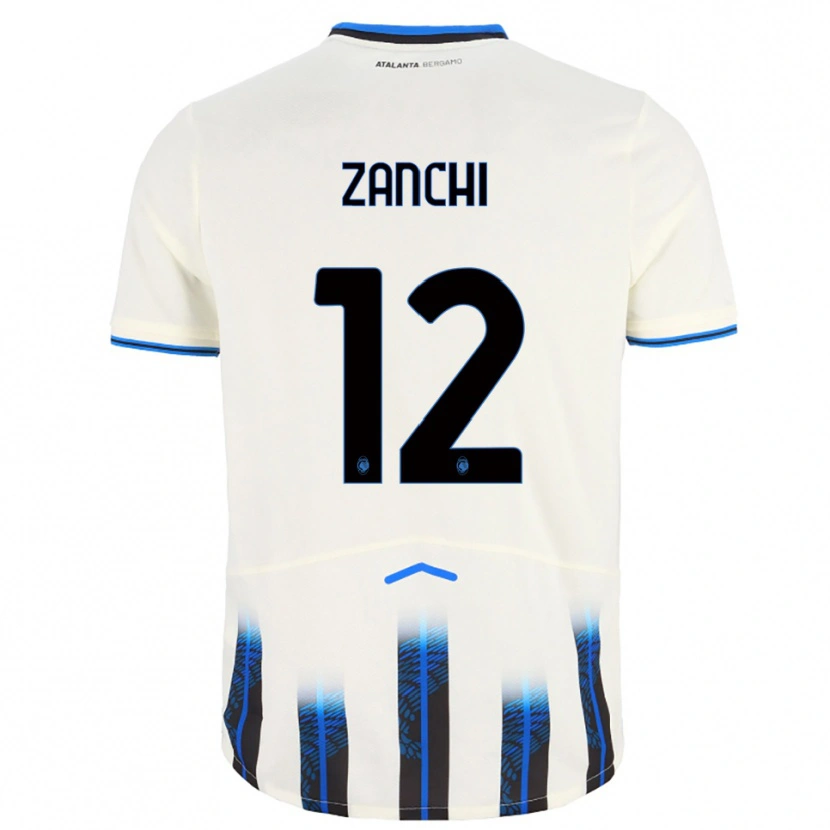 Danxen Kinderen Edoardo Zanchi #12 Wit Blauw Uitshirt Uittenue 2025/26 T-Shirt