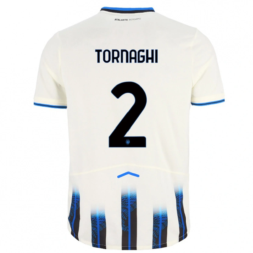 Danxen Kinderen Pietro Tornaghi #2 Wit Blauw Uitshirt Uittenue 2025/26 T-Shirt