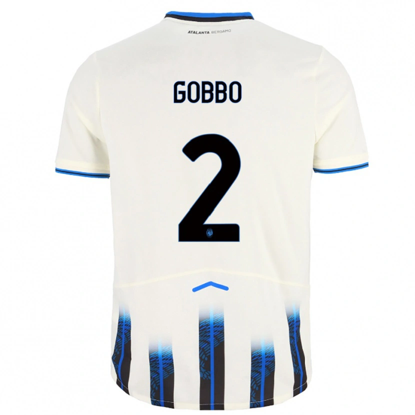 Danxen Kinderen Luca Gobbo #2 Wit Blauw Uitshirt Uittenue 2025/26 T-Shirt