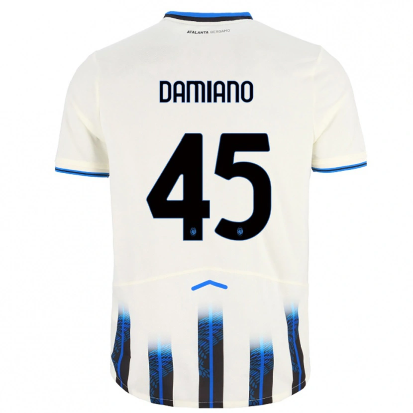 Danxen Kinderen Vincenzo Damiano #45 Wit Blauw Uitshirt Uittenue 2025/26 T-Shirt