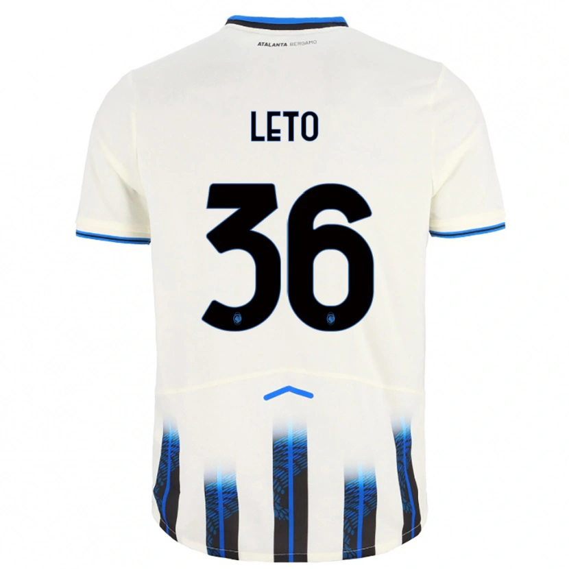 Danxen Kinderen Manuel Leto #36 Wit Blauw Uitshirt Uittenue 2025/26 T-Shirt