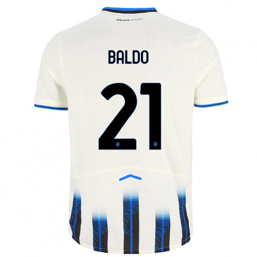 Danxen Kinderen Nicolò Baldo #21 Wit Blauw Uitshirt Uittenue 2025/26 T-Shirt