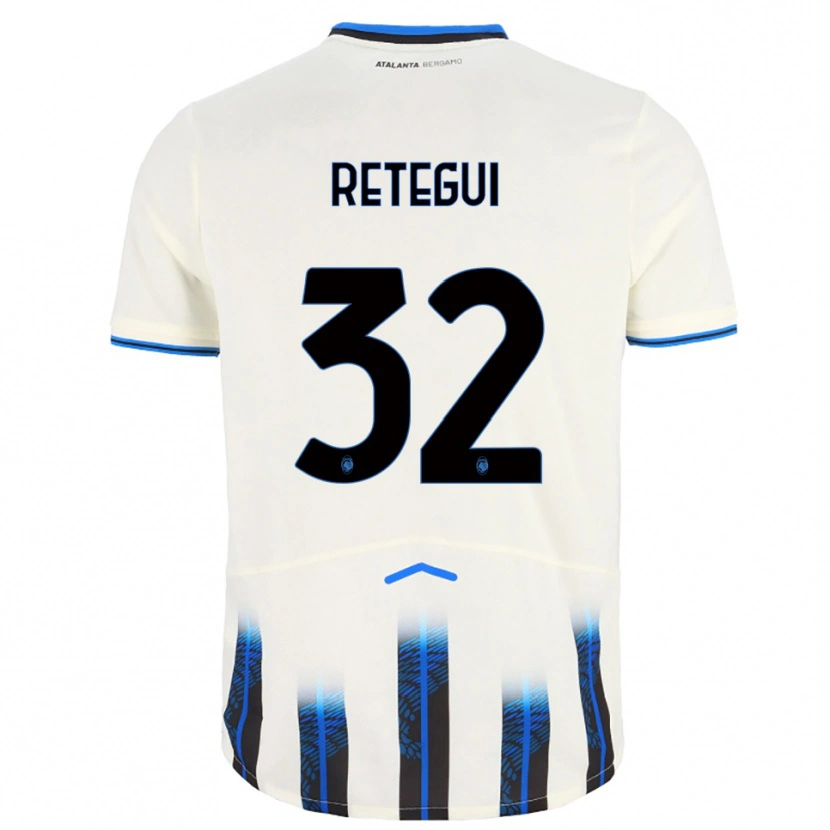 Danxen Kinderen Mateo Retegui #32 Wit Blauw Uitshirt Uittenue 2025/26 T-Shirt