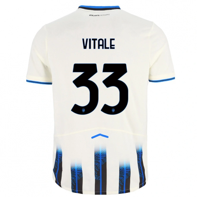 Danxen Kinderen Francesca Vitale #33 Wit Blauw Uitshirt Uittenue 2025/26 T-Shirt