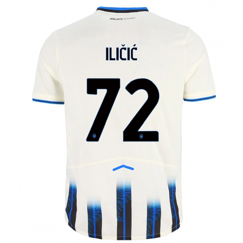 Danxen Kinderen Josip Ilicic #72 Wit Blauw Uitshirt Uittenue 2025/26 T-Shirt