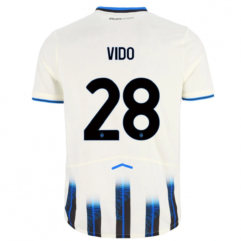 Danxen Kinderen Luca Vido #28 Wit Blauw Uitshirt Uittenue 2025/26 T-Shirt