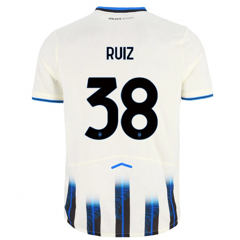 Danxen Kinderen Gerard Ruiz #38 Wit Blauw Uitshirt Uittenue 2025/26 T-Shirt