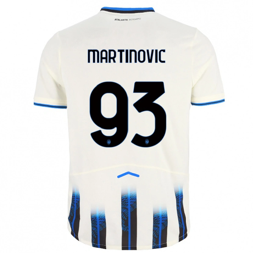 Danxen Kinderen Melania Martinovic #93 Wit Blauw Uitshirt Uittenue 2025/26 T-Shirt