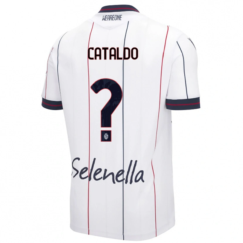 Danxen Kinderen Beatrice Cataldo #0 Wit Koningsblauw Uitshirt Uittenue 2025/26 T-Shirt
