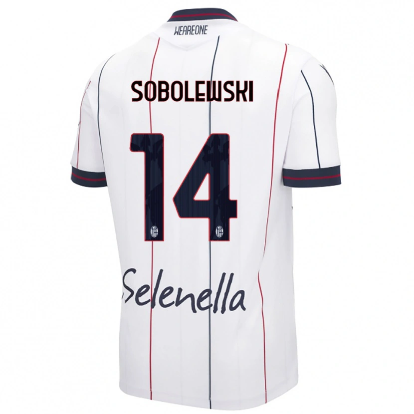 Danxen Kinderen Konrad Sobolewski #14 Wit Koningsblauw Uitshirt Uittenue 2025/26 T-Shirt