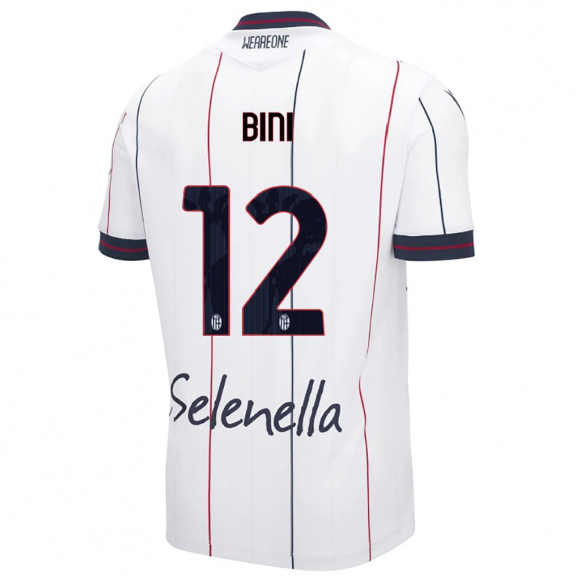 Danxen Kinderen Cesare Bini #12 Wit Koningsblauw Uitshirt Uittenue 2025/26 T-Shirt