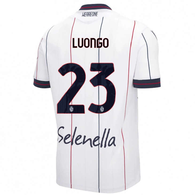 Danxen Kinderen Francesco Luongo #23 Wit Koningsblauw Uitshirt Uittenue 2025/26 T-Shirt