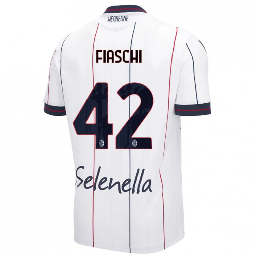 Danxen Kinderen Marco Fiaschi #42 Wit Koningsblauw Uitshirt Uittenue 2025/26 T-Shirt