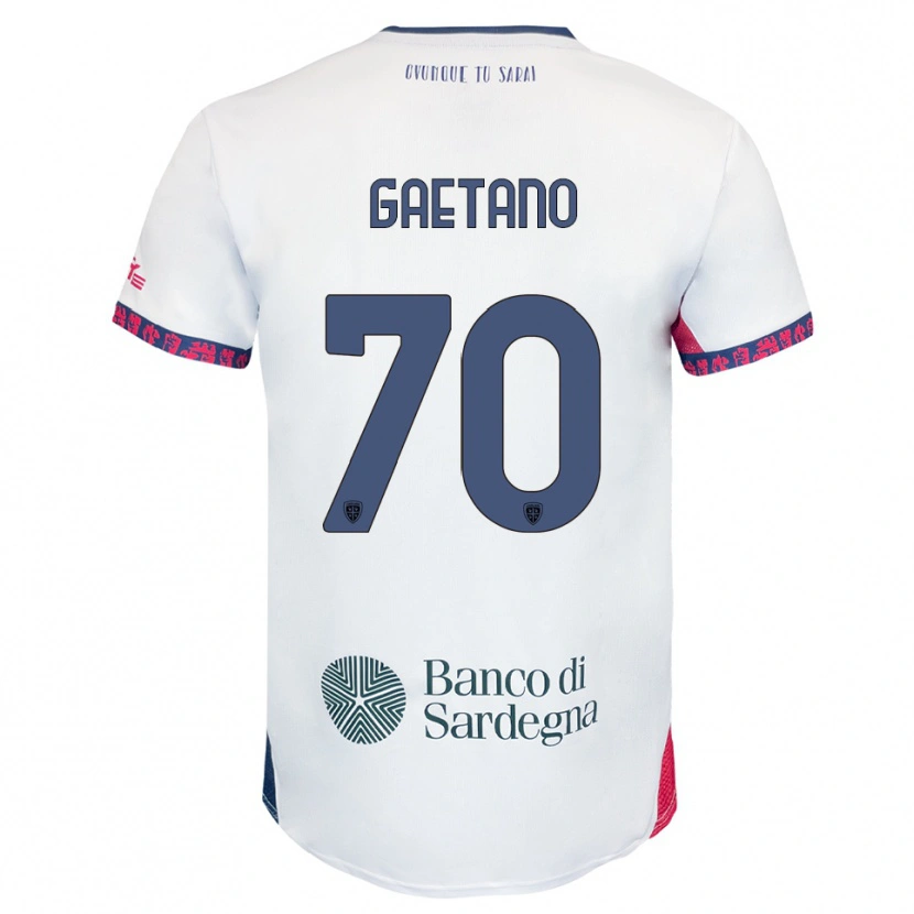 Danxen Kinderen Gianluca Gaetano #70 Wit Marineblauw Rood Uitshirt Uittenue 2025/26 T-Shirt