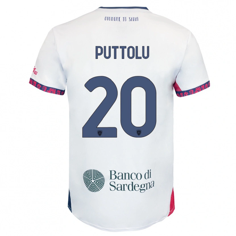Danxen Kinderen Diego Puttolu #20 Wit Marineblauw Rood Uitshirt Uittenue 2025/26 T-Shirt