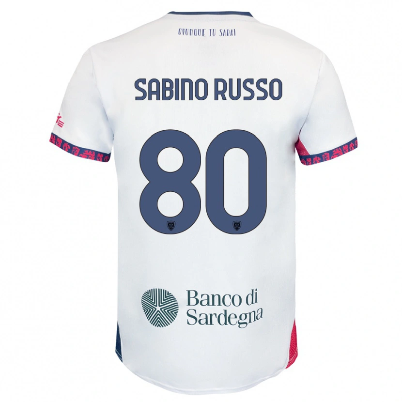 Danxen Kinderen Alessandro Sabino Russo #80 Wit Marineblauw Rood Uitshirt Uittenue 2025/26 T-Shirt