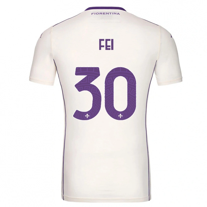 Danxen Kinderen Gianmaria Fei #30 Wit Paars Rood Uitshirt Uittenue 2025/26 T-Shirt
